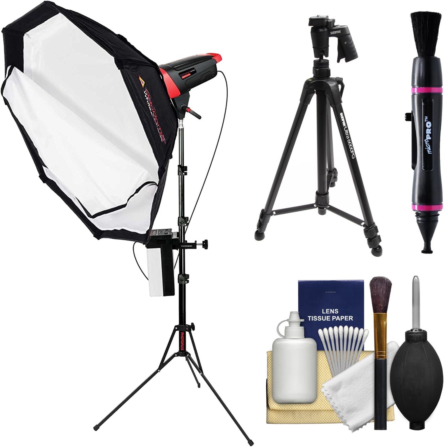 Photogenic Matrix MCD400DK 400WS Flash Monolight with Octodome White Softbox & LiteStand with MRT-16 Wireless Transmitter, Li-ion Battery + Tripod Kit
