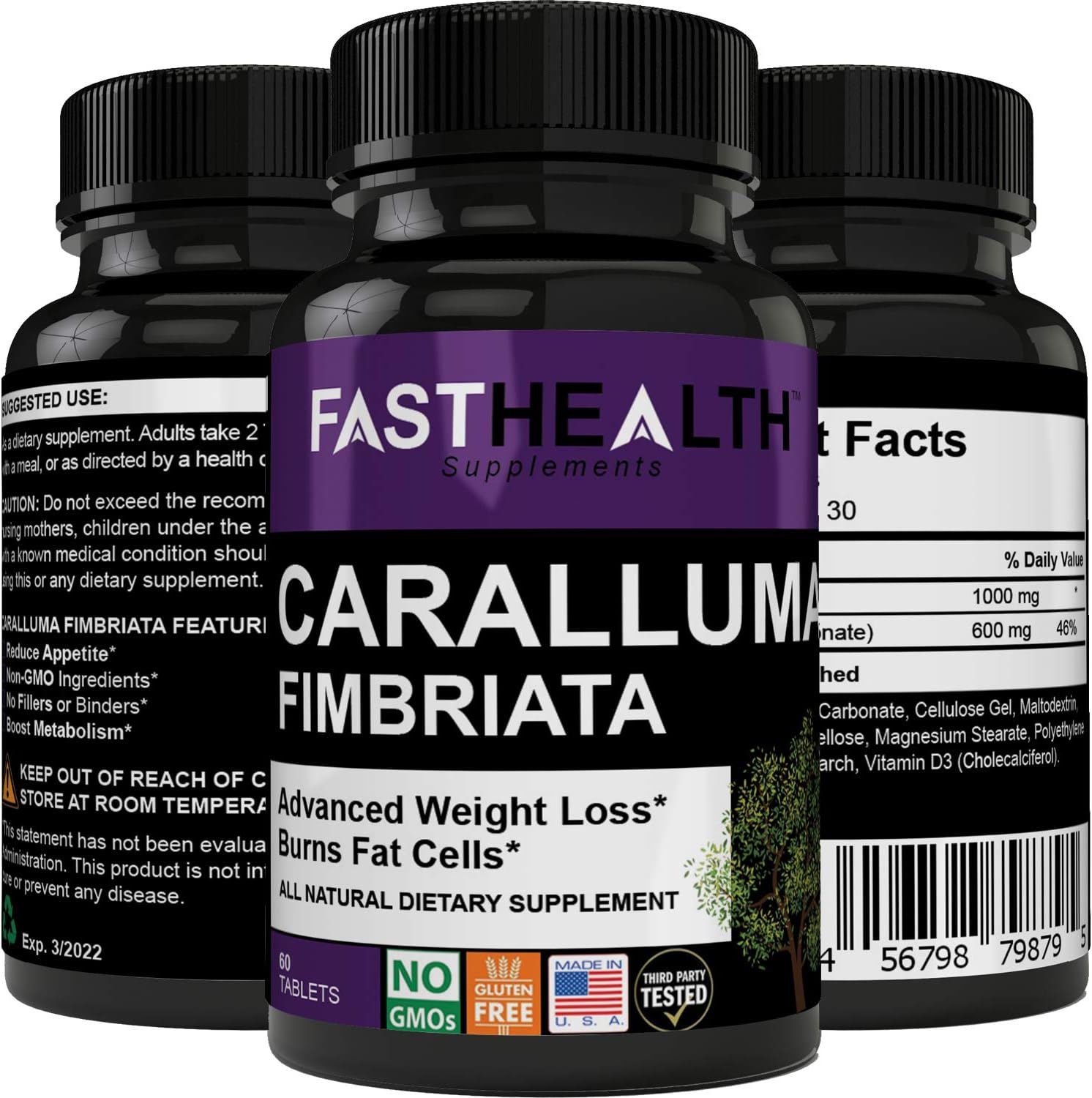 Safe Effective Pure Natural Root Extract Caralluma Fimbriata 1000 MG