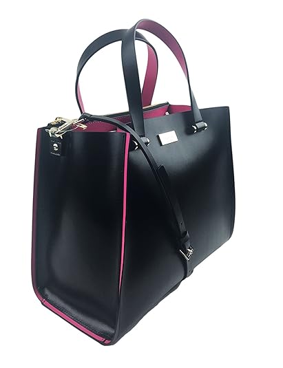 black and pink kate spade bag