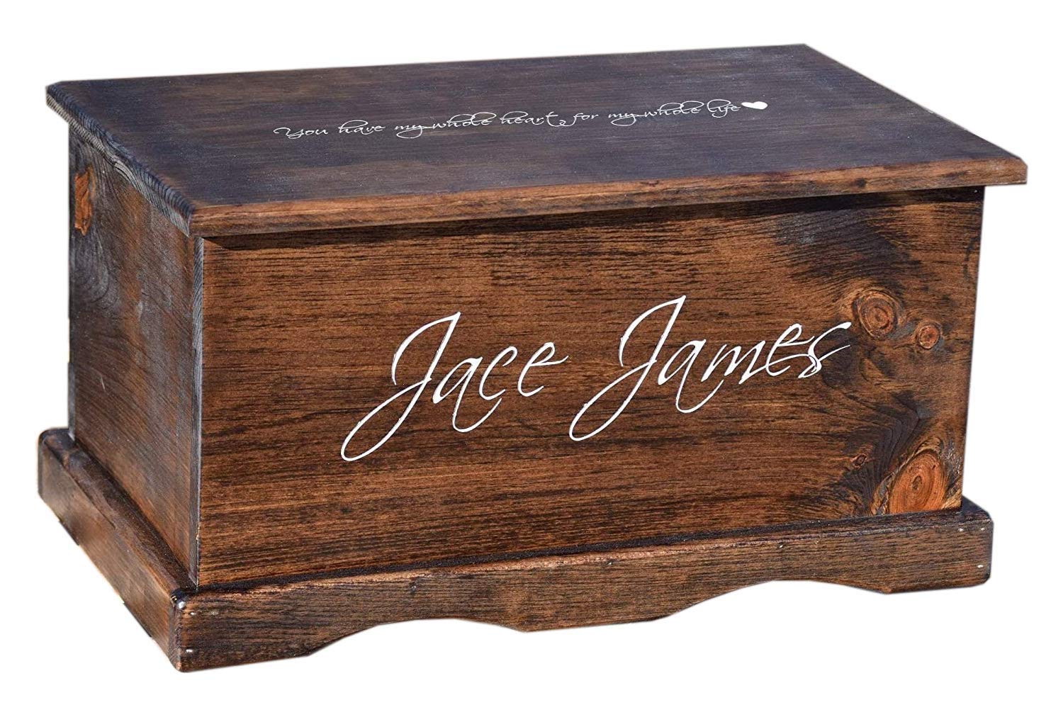 Toy Box with Front and Lid Engraving Kids Toy Box