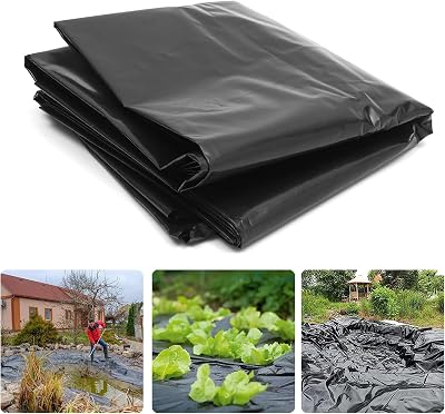 PALUDO 2 x 6M Extra Thick Black Heavy Duty Polyethylene Sheeting 0.3mm