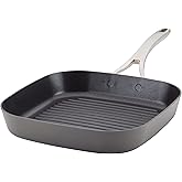 Anolon Allure Hard Anodized Nonstick Deep Square Griddle Pan/Grill, 11 Inch - Dark Gray