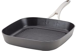 Anolon Allure Hard Anodized Nonstick Deep Square Griddle Pan/Grill, 11 Inch, Dark Gray