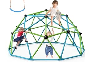 Easyego Climbing Dome, 10FT Jungle Gym with Swing for Kids 3 to 10 Outdoor Play Equipment, Supports 800lbs Toddler Play Set, Anti-Rust & Easy Assembly, Gift for Boys Girls