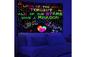 PSYHILAR Blacklight Lil Peep Tapestry, Black Light Posters for Bedroom, Star Shopping Rapper UV Flag (40 x 30 Inches)