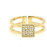 Maya J CZ Pave Square Ring, Yellow