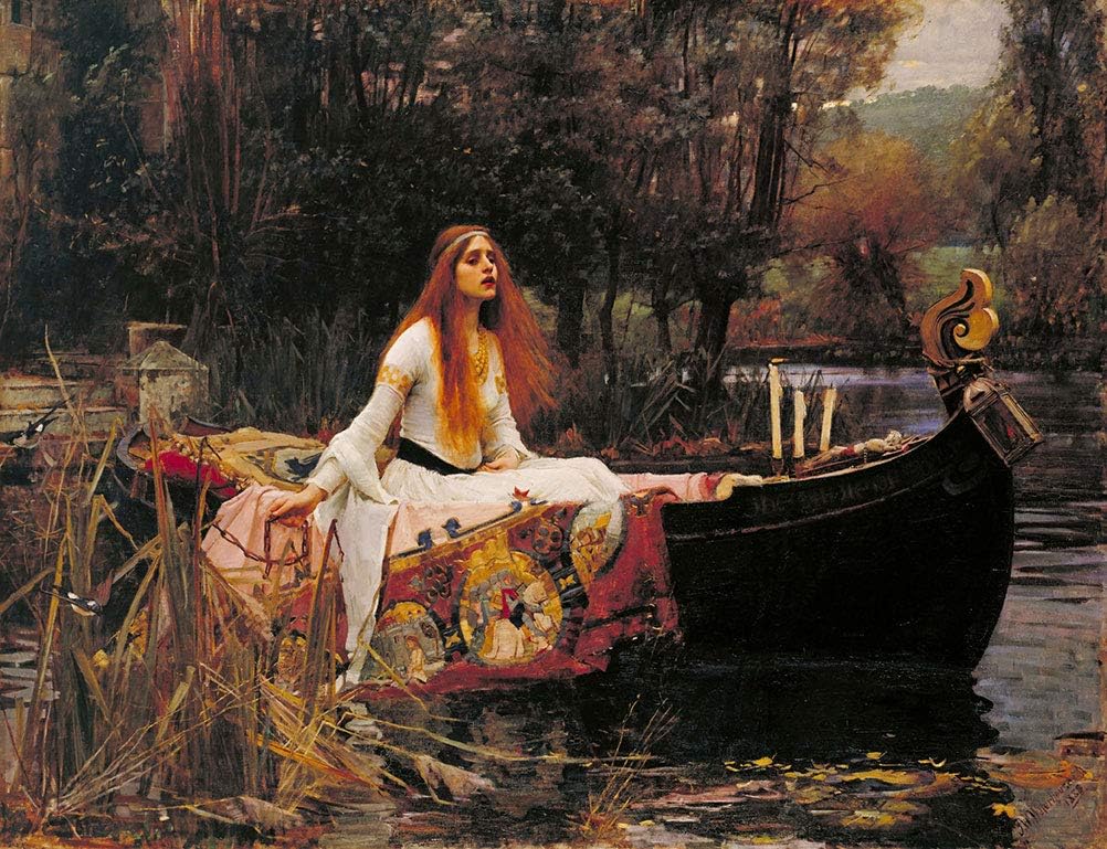 $50-$4000 Hand Painted Art Paintings by College Teachers - Lady of Shalott by John William Waterhouse Victorian Oil Painting Reproduction for Wall Decor Canvas Old Famous -Size15