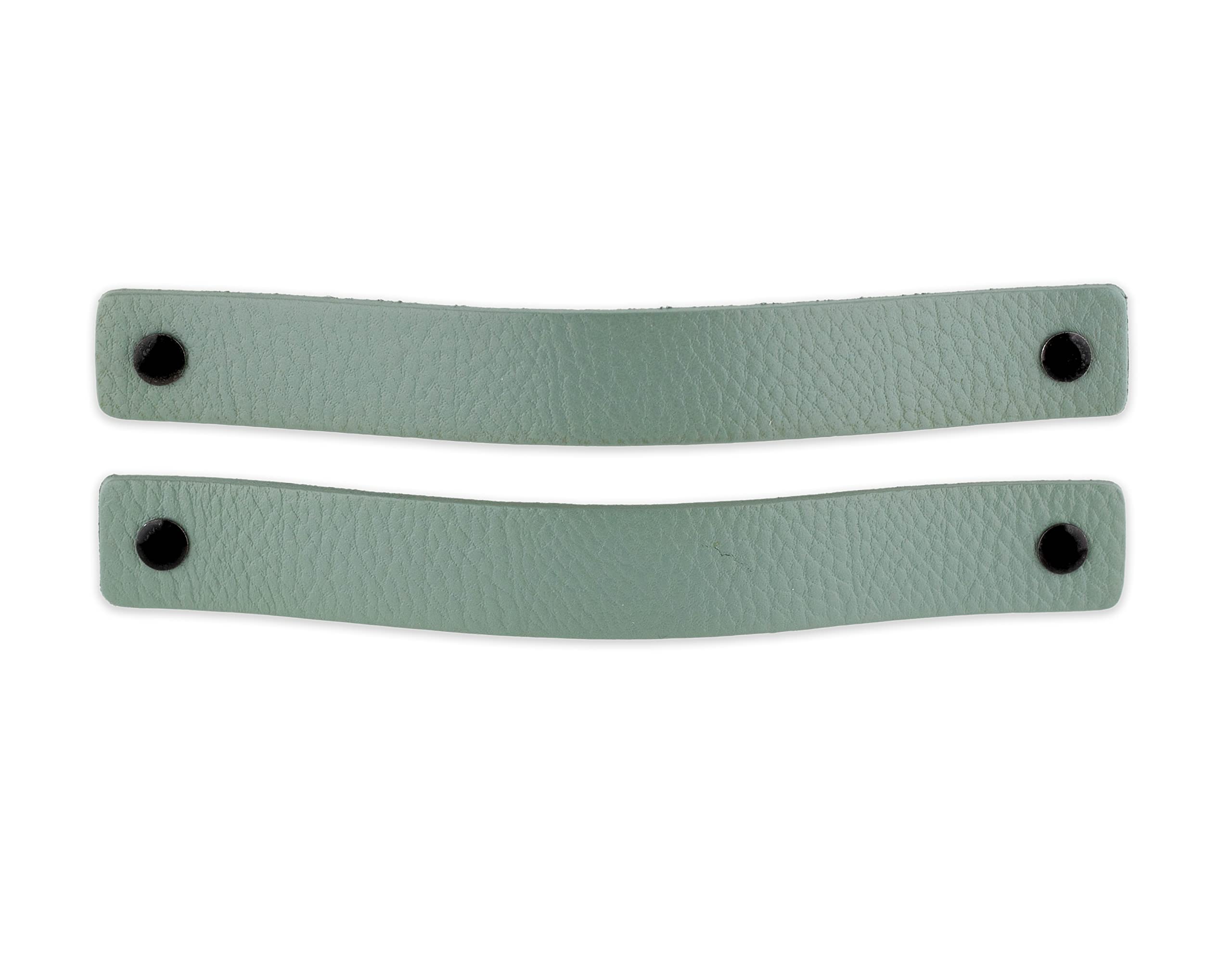 Brute Strength - Leather Handles for Furniture - Pale Green - 2 pcs - 20 x 2,5 cm - Cabinet Handle, Door Handle for Kitchen, Bathroom, cabinets, Dresser, Wood