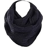 Marte&Joven Thick Warm Women Infinity Scarf White Fashion Knit Winter Circle Loop Scarves