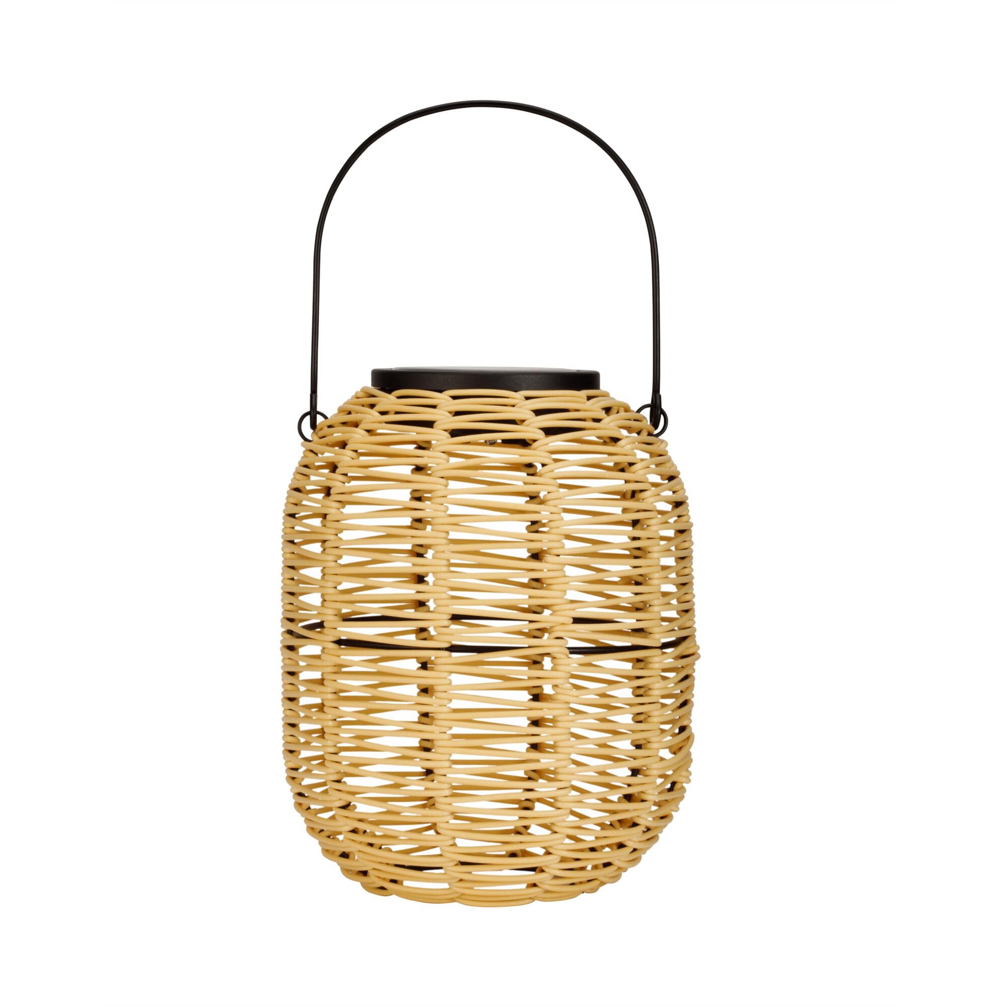 Pauleen 48168 Sunshine Treasure Solar Lantern for Balcony or Garden Beige Outdoor Lighting Plastic, Rattan Solar 3000K