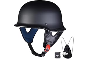 AHR Motorcycle Helmet German Style Half Helmet for Bike Cruiser Scooter Chopper Half Face Helmet for Men Women DOT Approved, Run-G
