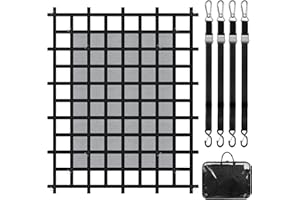 VEVOR Cargo Net, 72 in x 57 in, Heavy Duty Truck Cargo Net for Truck Bed, 4 Adjustable Straps with Carabiners & S-Hooks, Wear