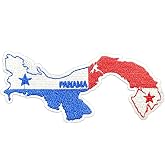 FANCIBAND Panama Map Iron On Patch - Embroidered Iron On/Sew On Patches for Clothing Jackets, Backpacks, Jeans, Trucker Hats, Bags &amp; Shirts
