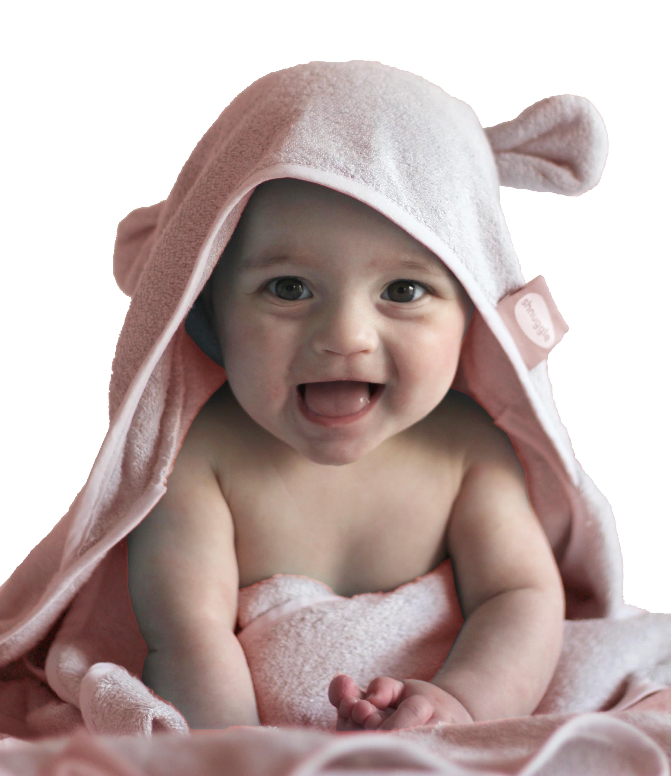 Shnuggle Wearable Towel with Ears, Pink, One Size