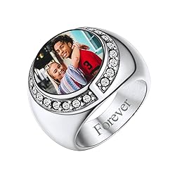 FindChic Customized Round Signet Rings with Photo