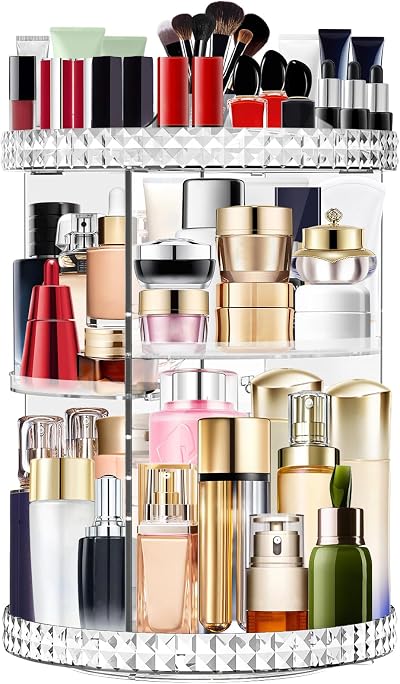 Mokani 360 Degree Rotating Makeup Organiser 6 Adjustable Layers Large Capacity