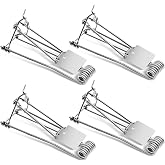 Qualirey 4 Pcs Gopher Trap for Gophers Moles Outdoor,Silver | Weather Resistant Reusable, Spring Pedal Trigger, Metal Frame for Lawn Garden Yard, Vole Control, Safe Chemical-free