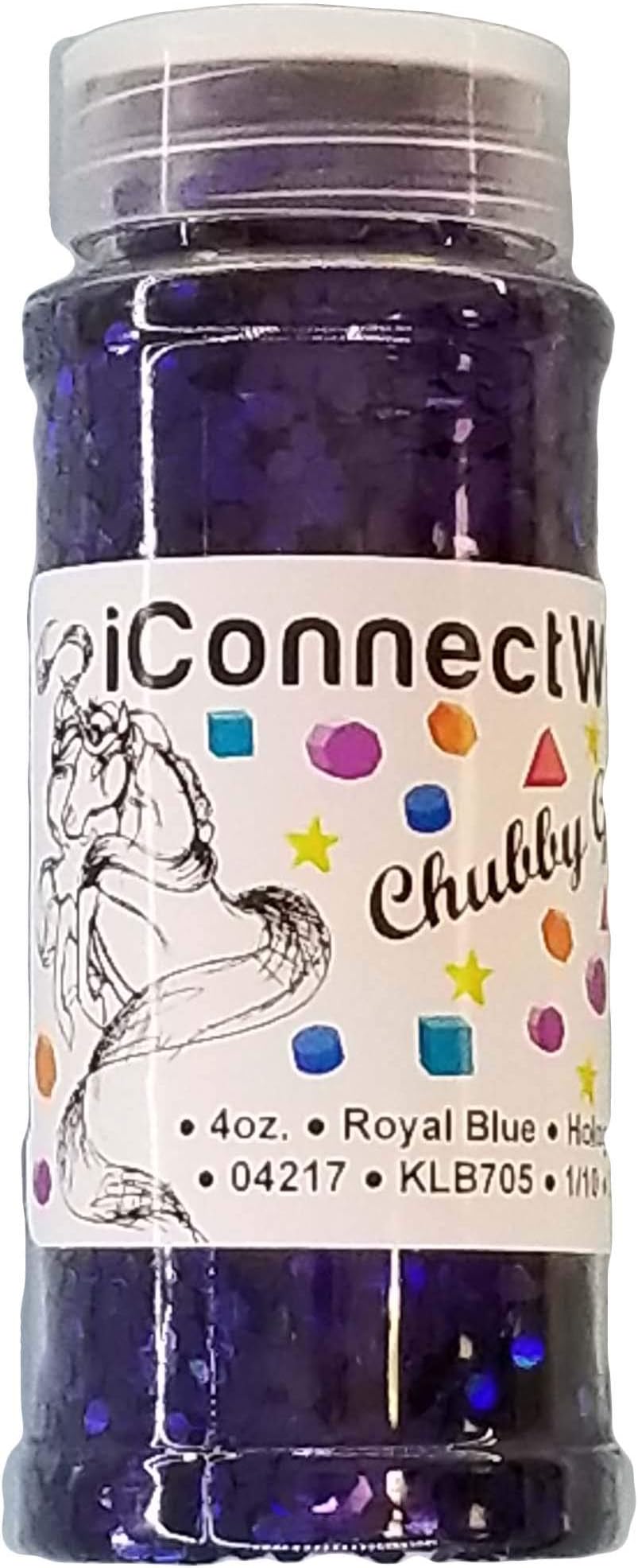 iConnectWith Glitter – Royal Blue, Chubby Holographic Glitter; Multi-use for Crafts, Decorations, Nail Art, Makeup, Tumblers, Resin Art, and DIY Projects