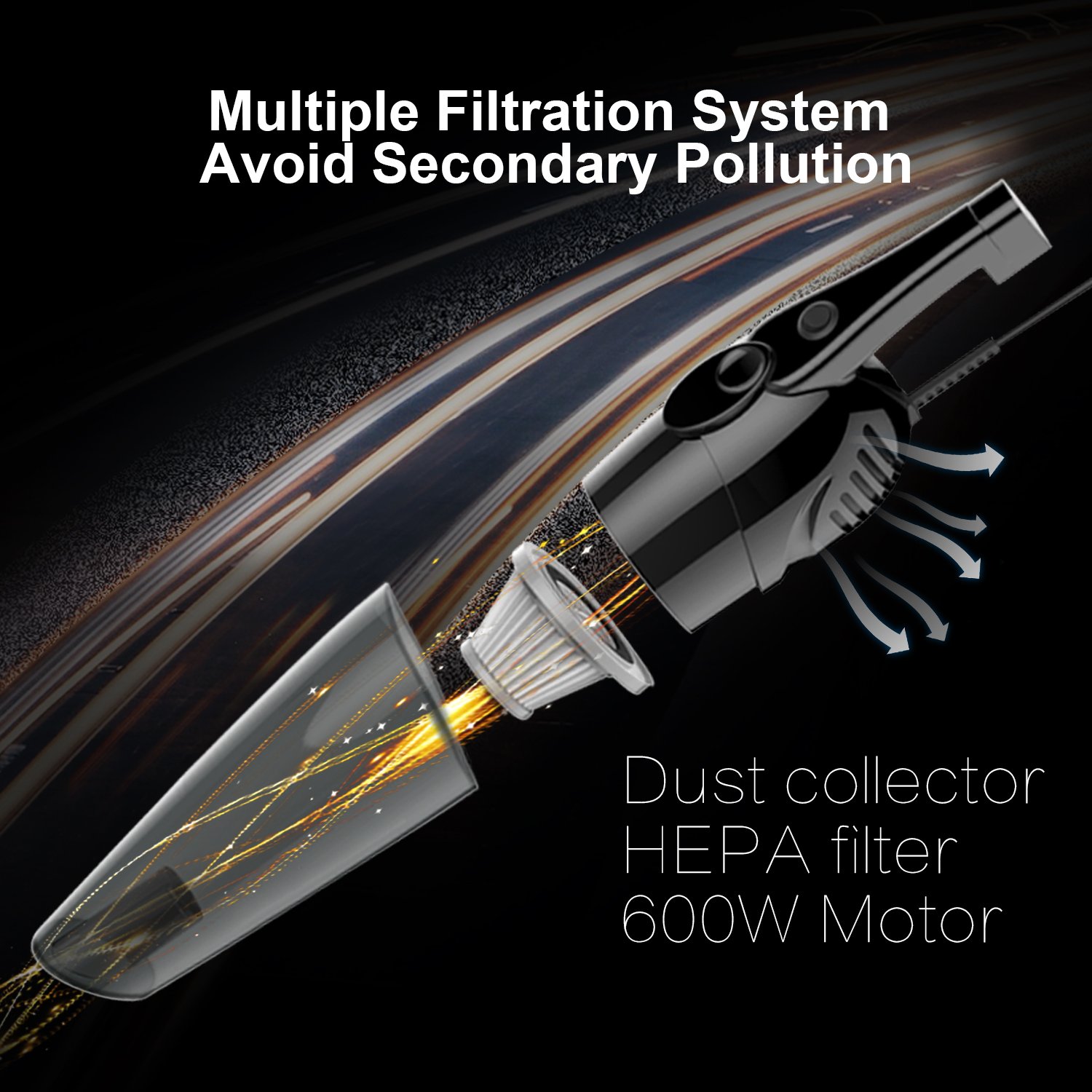 2 in 1 Stick and Handheld Vacuum 600W Corded Upright Lightweight Stick Vacuum and Handheld Vacuum Cleaner with HEPA Filtration Crevice Tool and Brush Accessories