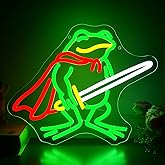 Frog Neon Sign for Wall Decor Dimmable Sword Frog Neon Light for Man Cave Birthday Gifts for Boys LED USB Powered Cute Animal Sign for Teen Bedroom Store Garage Gym Party Size12.9 * 10.6In(WZCP291)