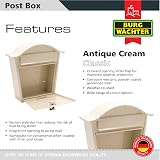 Burg-Wächter MB01AC Antique Cream Classic Wall Mounted Galvanised Steel Post Box view 2