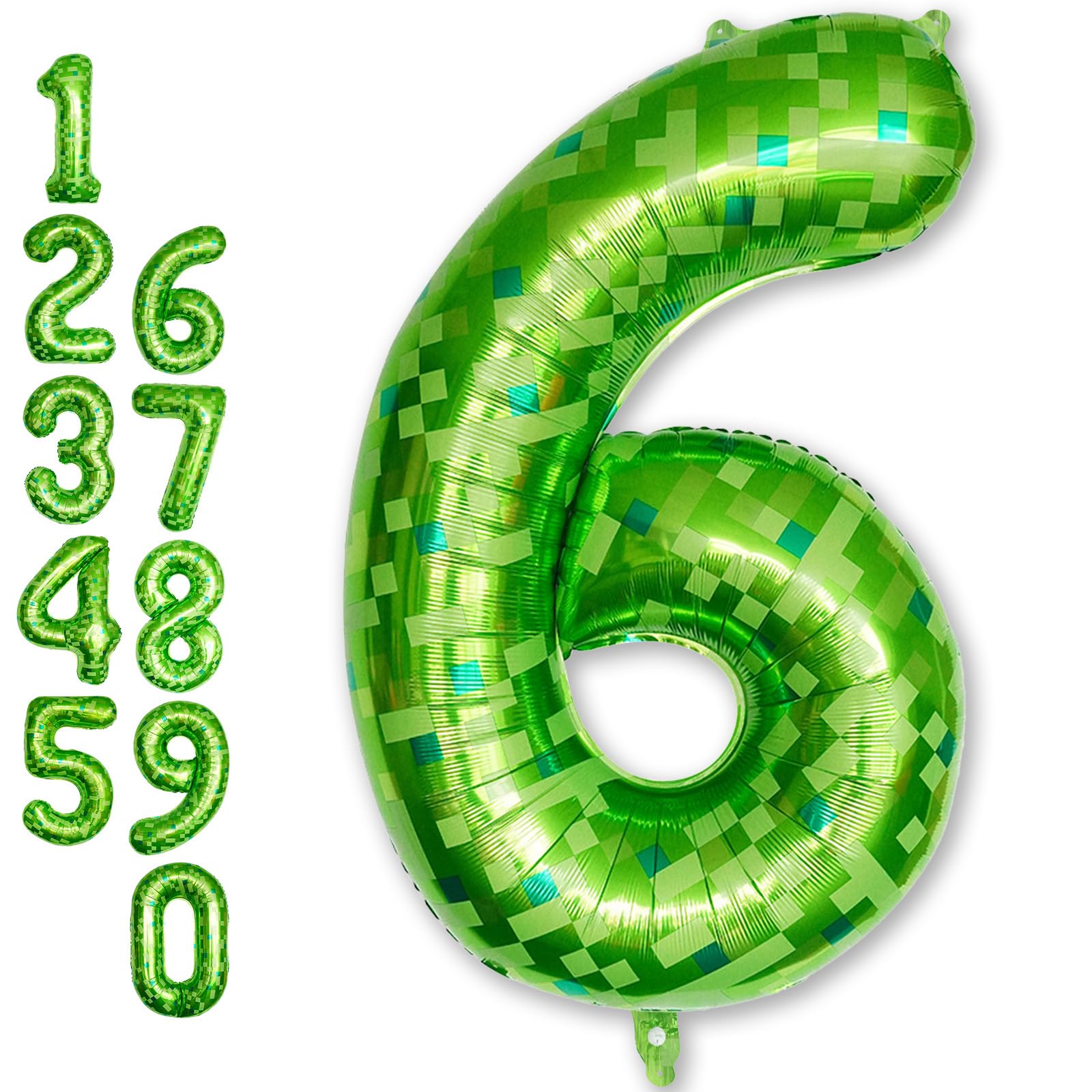 Photo 1 of *USED*
Gaint Green Pixel Number 6 Balloon, Dark Kelly Green Self Inflating 6 Balloons Number, 40 Inch Pixel Foil Six Balloon for Boys Kids 6th Birthday Party Video Game Forest Golf Patrick's Day Decorations