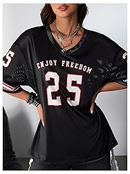 SOLY HUX Jersey Shirts for Women Oversized T-Shirt