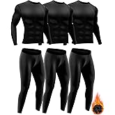 Didaey 3 Set Winter Thermal Underwear for Men Cold Weather Fleece Lined Top Bottom for Hunting Gear Sport