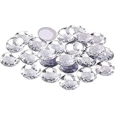 FINGERINSPIRE 50Pcs 30mm (1.18inch) Flat Back Round Acrylic Rhinestone Self-Adhesive Plastic Circle Gems Bling Sticker Ornamental Craft Crystals for Costume Making Cosplay Jewels Invitations Crafts