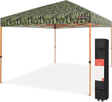 Eagle Peak 10 X 10 Slant Leg Pop Up Canopy Tent Easy One Person Setup Instant Outdoor Canopy Folding Shelter With 64 Square Feet Of Shade American Flag Canopies Patio Lawn Garden
