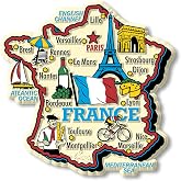 France Jumbo Country Map Magnet by Classic Magnets, 3D Rubber Vintage-Style Collectible Souvenirs and Gifts Made in the USA