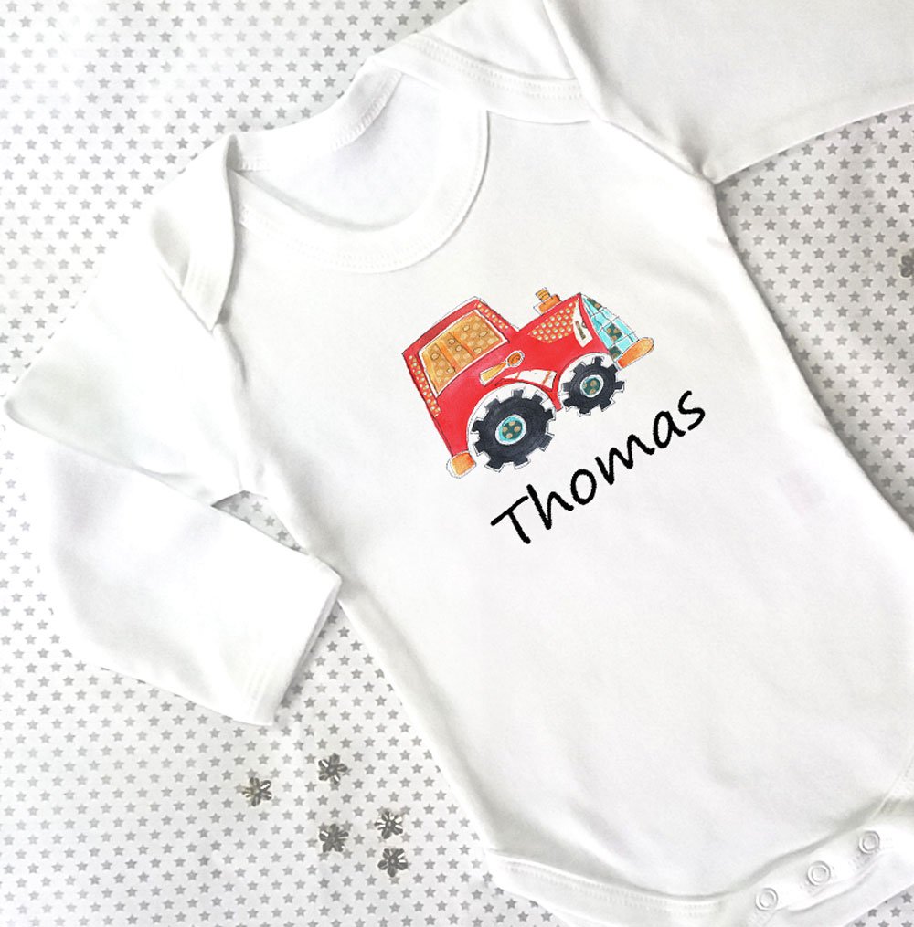 tractor baby grow