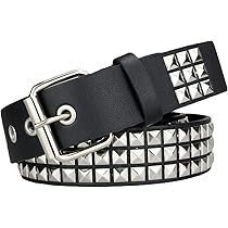 Baynoyia Women Men Studded Belt Punk Rock Bullets Rivet