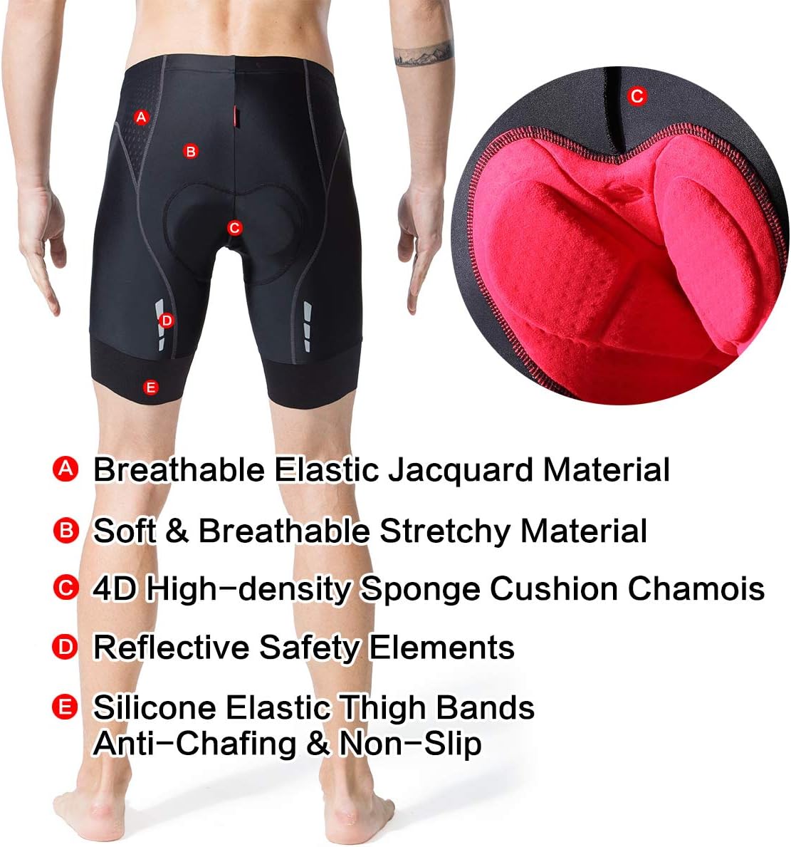 Souke Sports Pantaloncini Ciclismo Uomo,Pantaloncini da Bicicletta Imbottiti  4D,Calzoncini Ciclista,Pantaloncino Spinning,Pantaloncini Fondello  MTB,Traspiranti,Asciugatura Rapida Abbigliamento sportivo Sport e tempo  libero berjaya.edu.my