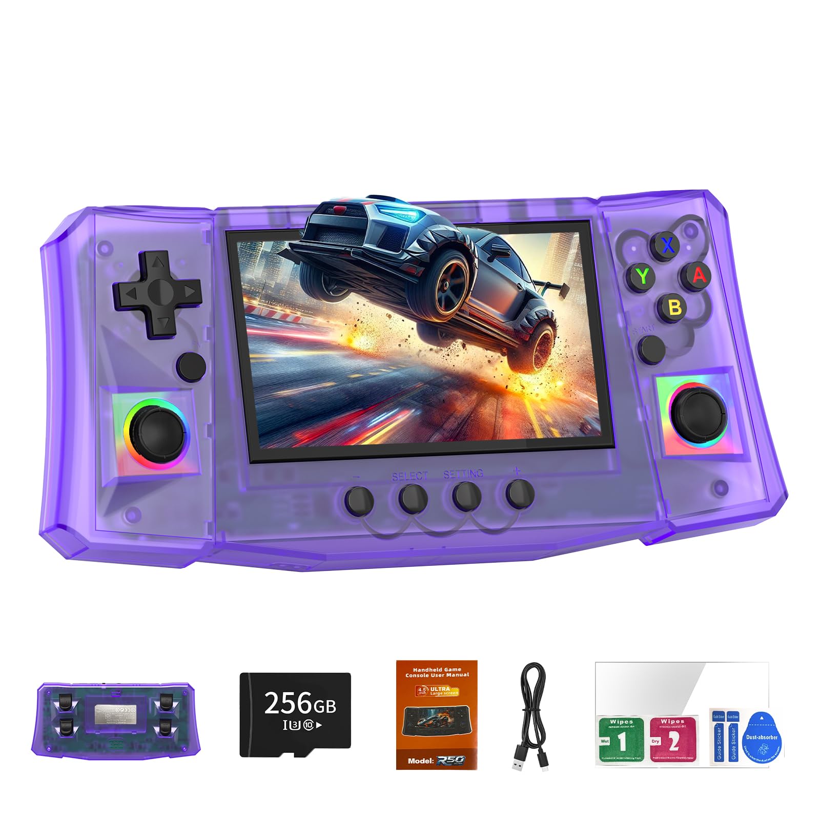 RegiisJoy R50 Ultra 50000 in 1 Handheld Game Console, 4.5 Inch IPS Screen Retro Gaming Consoles Main Emulators, Portable Mini Pocket Arcade Linux System