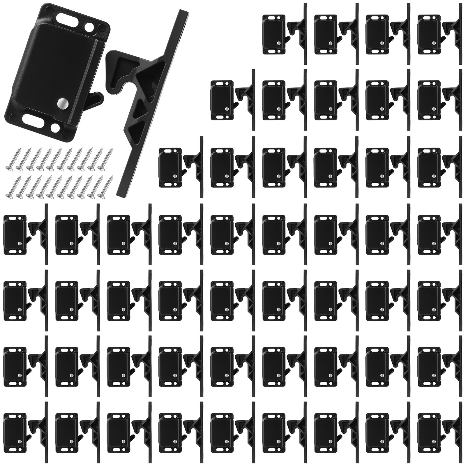 Photo 1 of Otoolling 50 Pack RV Drawer Latches and Catches RV Cabinet Door Replacement Latches and Catches 10 Lbs Pull Force Latch with Mounting Screws for Camper Motor Trailor Home Office Cabinet Drawer