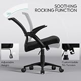 Yaheetech Ergonomic Mesh Office Chair with Flip-Up Armrests Black view 8