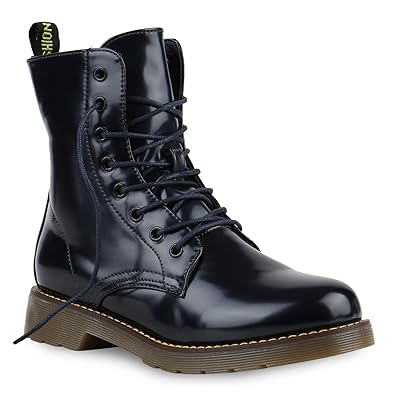 Stiefelparadies Unisex Damen Herren Stiefeletten Worker Boots Übergrößen Flandell