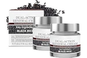 Dual-Action Renewal Cream, Black and White Rice Soothing Repair cream for Face & Body, Repair & Strengthen Skin Barrier, Smoo