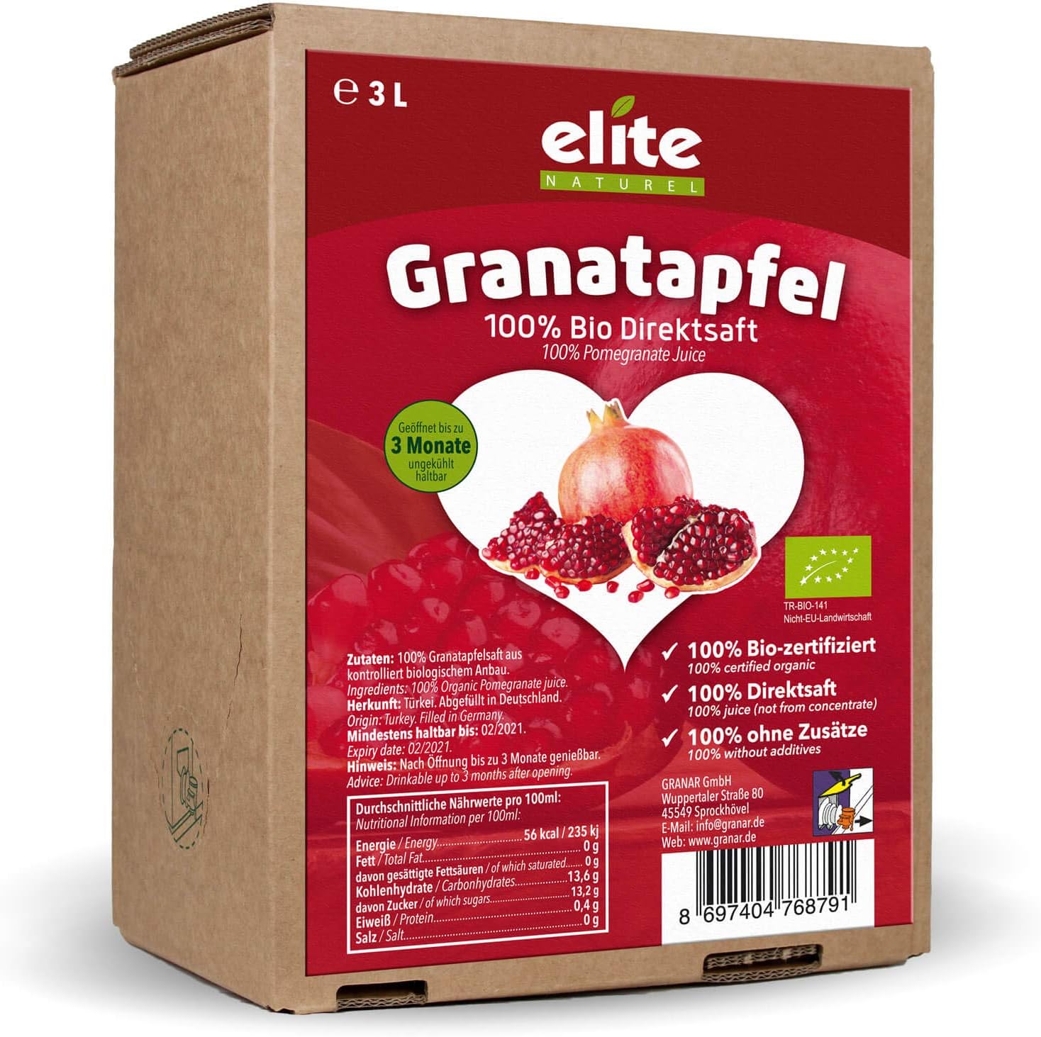 Organic Pomegranate Juice 3 Litre Box Amazon.co.uk Health & Personal Care