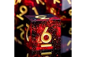 ARUOHHA DND Resin Dice Set Dungeons and Dragons Dice with Gift Box, D&D Dice Set, 7 Pcs Sharp Edge Dice Polyhedral Dice for Role Playing Game D and D Dice Inclusion Resin Dice D20 D12 D10 D8 D6 D4