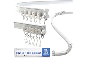 Aluminum Flexible Ceiling Curtain Track Set 3ft-13.1ft/4 Meter-Bendable Tracks, Ceiling/Wall Mount Curtain Rail System For Cu