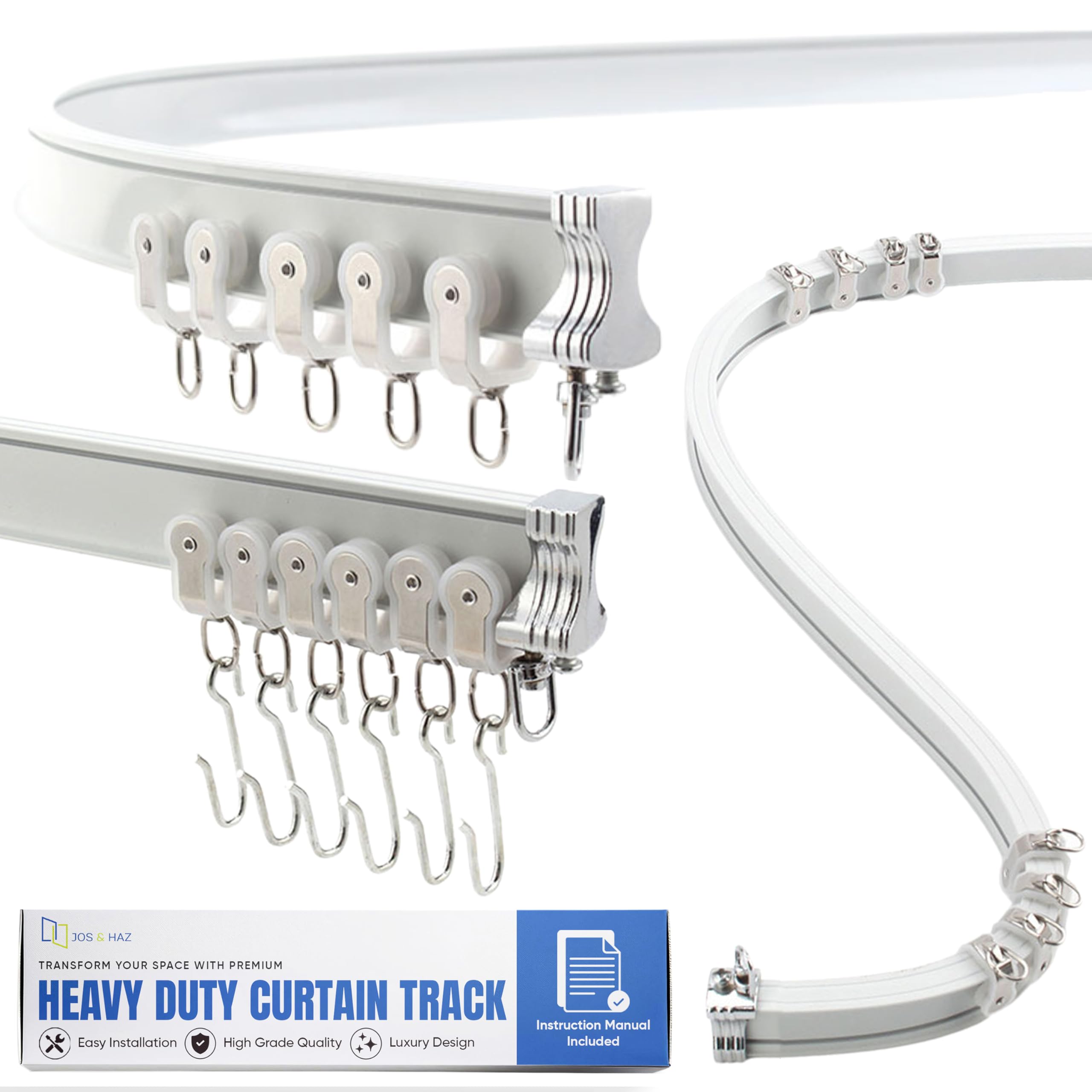Photo 1 of **USED MISSING PARTS/**Aluminum Flexible Ceiling Curtain Track – 3ft-9.8ft / 3m Bendable Wall/Ceiling Mount Rail, Smooth Glide System for Bay Windows, RVs, Room Dividers, Showers – Easy Install & Custom Fit