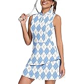 Soneven Womens Tennis Dress Sleeveless Golf Dresses with Shorts and Pockets Ruffle Sleeve Workout Athletic Dresses