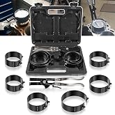 Piston Ring Compressor Tool Set 940387 with Compression Plier and 6 Piston Rings from 2-7/8" to 4-3/8", Used for Car Engine, Vehicle Maintenance Clamps, Ratchet Pliers, Storage Case