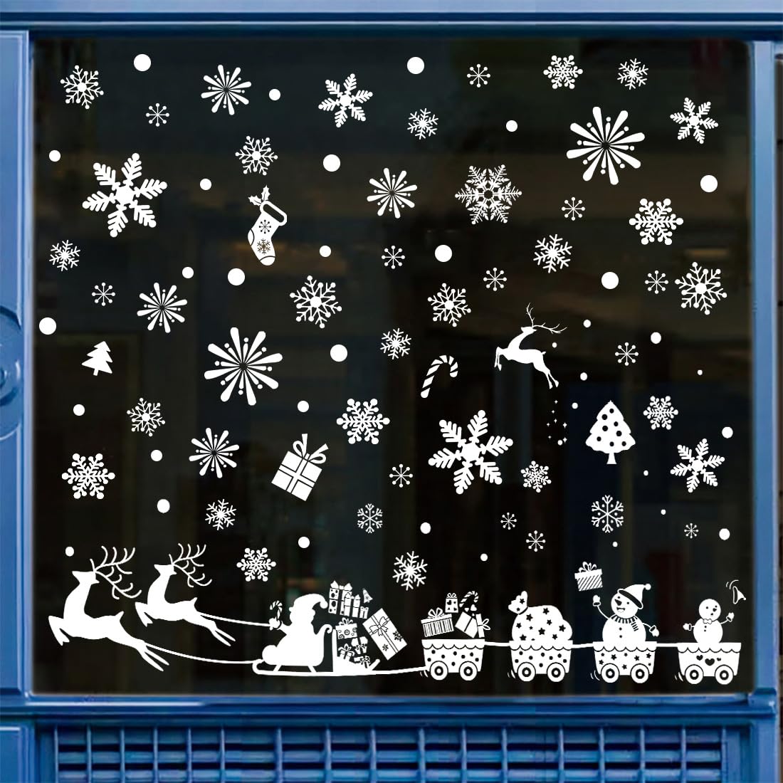 158 PCS Christmas Window Stickers Decorations Christmas Decals for Windows, Christmas Window Clings for Window Display