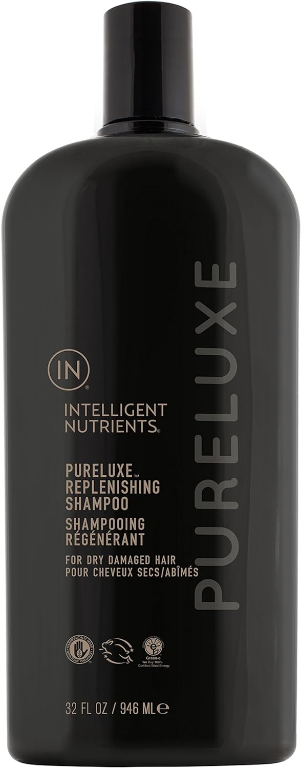 Intelligent Nutrients Environmental Size PureLuxe Replenishing Shampoo - Aloe-Based Shampoo with Baobab Protein for Dry & Damaged Hair, Silicone & Sulfate-Free (32 oz)