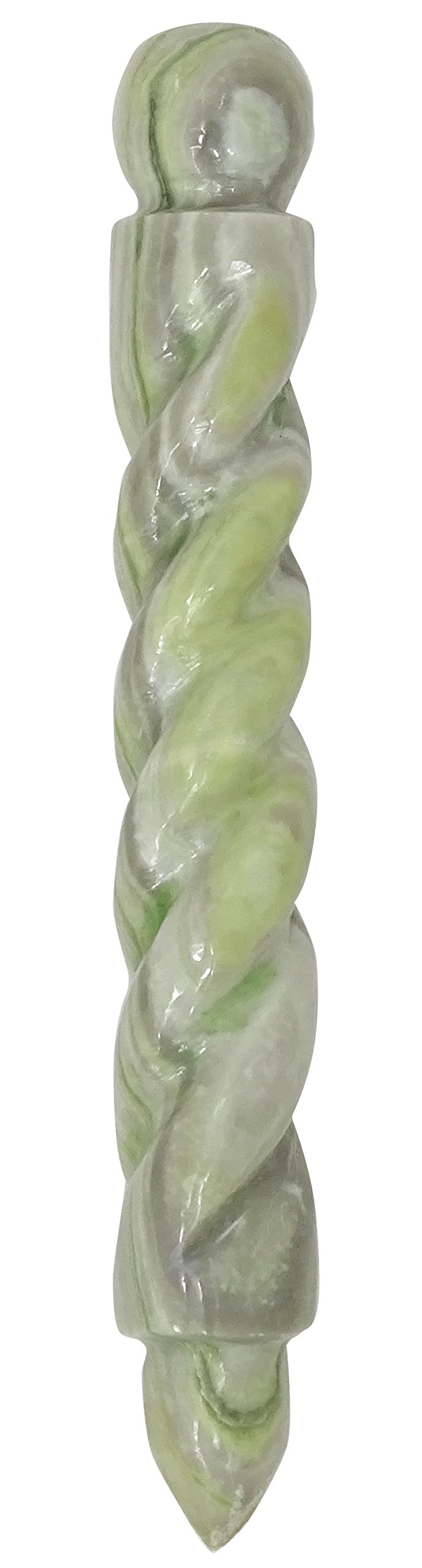 Harmonize Energy Generator Serpentine Stone Reiki Healing Spiral Massage Pencil Wand Gemstone