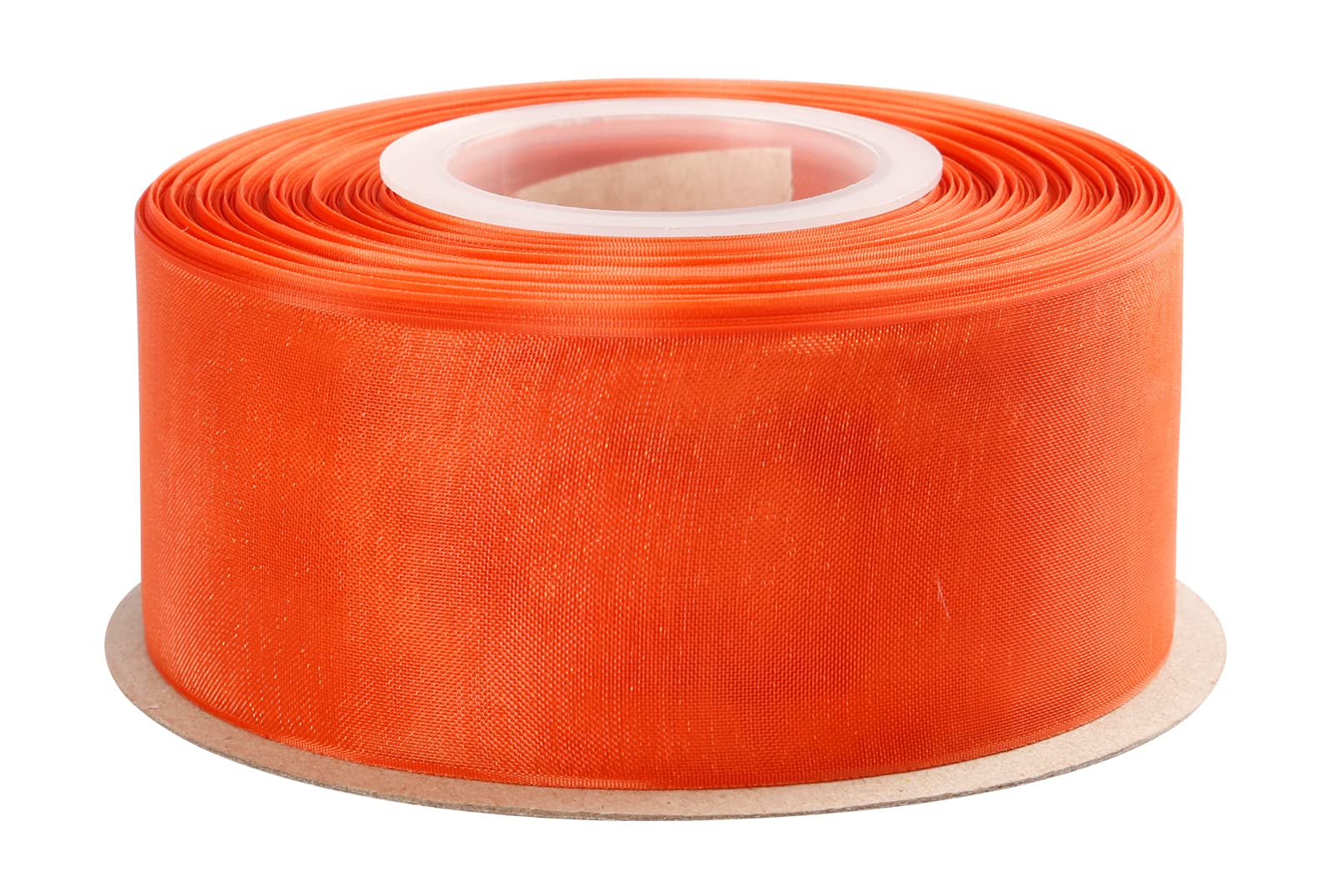 Joycrosso 38mm Torrid Orange Shimmer Sheer Organza Ribbon Sheer Chiffon Ribbon 45 Meters-Roll Multiple Colors Available for Gift Wrapping Wedding Events Christmas Décor