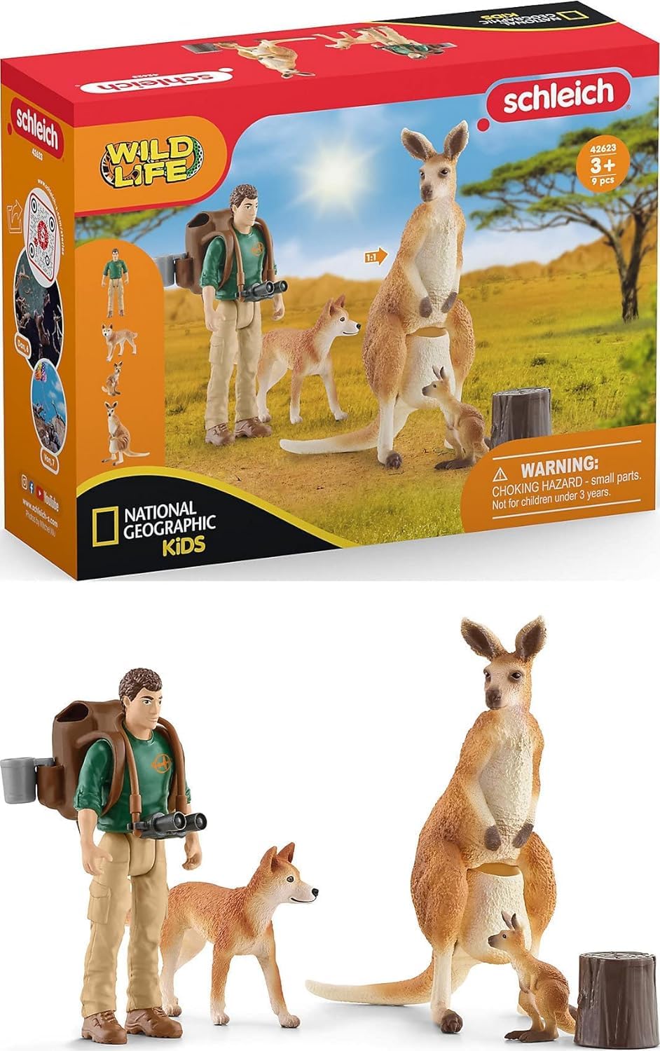 SCHLEICH 42623 Outback Adventures National Geographic Wild Life Toy Playset for children aged 3-8 Years